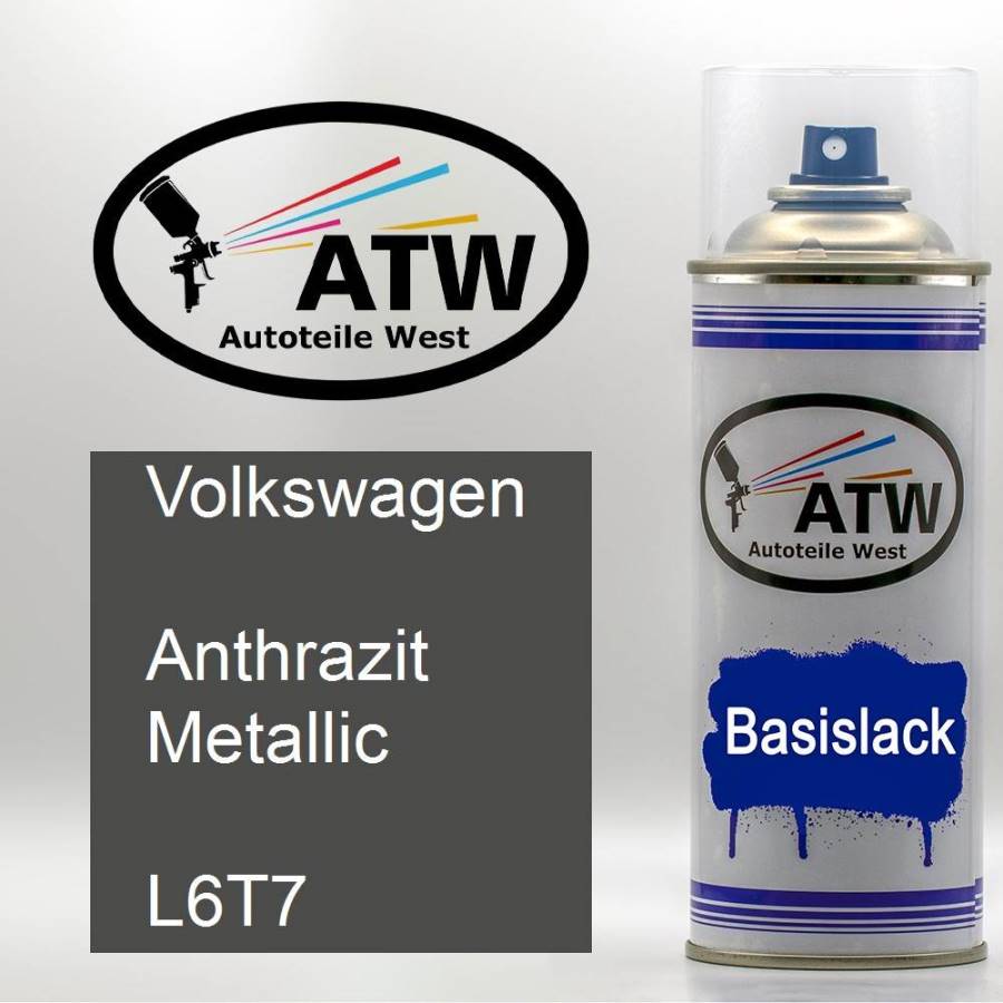 Volkswagen, Anthrazit Metallic, L6T7: 400ml Sprühdose, von ATW Autoteile West.